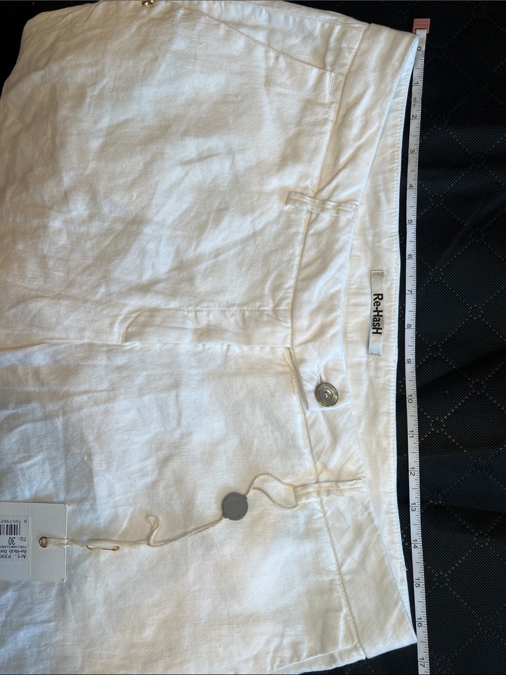 Re-Hash White Linen-Blend Women’s Chinos - Straight Fit - Picture 7 of 9